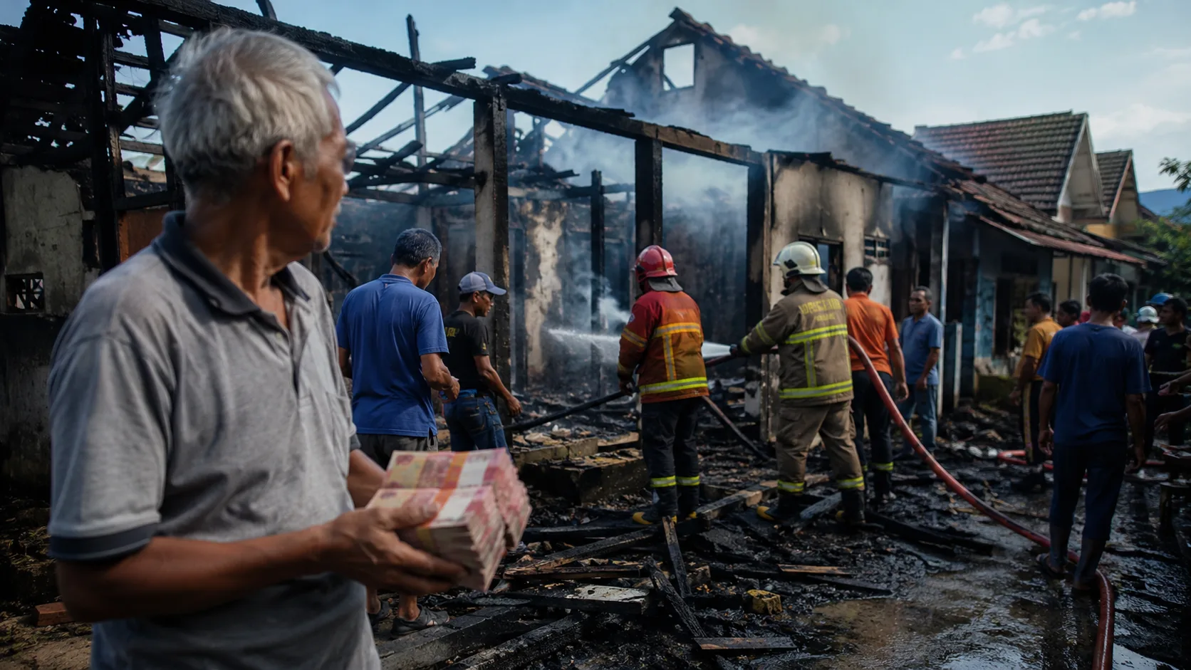 Artikel Sindikasi : Uang Rp30 Juta Selamat Meski Rumah di Grobogan Ludes Terbakar