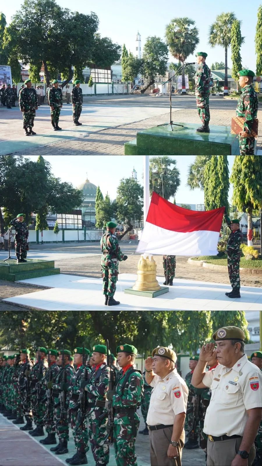 Artikel Sindikasi : Kasdim 1409/Gowa Pimpin Upacara Pengibaran Bendera Mingguan di Makodim